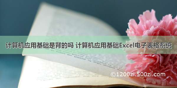 计算机应用基础是背的吗 计算机应用基础Excel电子表格系统