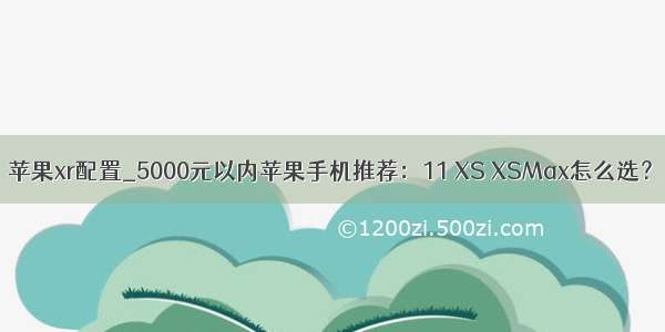 苹果xr配置_5000元以内苹果手机推荐：11 XS XSMax怎么选？