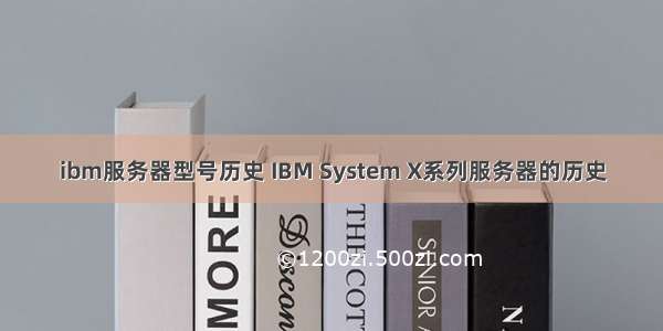 ibm服务器型号历史 IBM System X系列服务器的历史