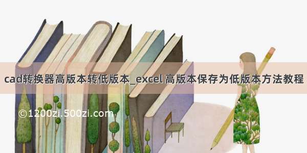 cad转换器高版本转低版本_excel 高版本保存为低版本方法教程