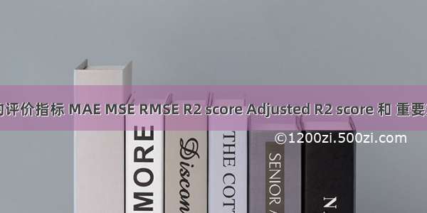 回归问题的评价指标 MAE MSE RMSE R2 score Adjusted R2 score 和 重要知识点总结