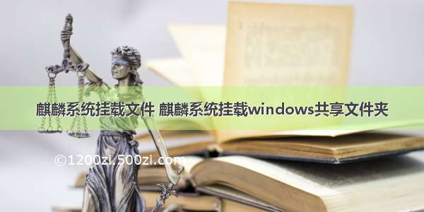 麒麟系统挂载文件 麒麟系统挂载windows共享文件夹