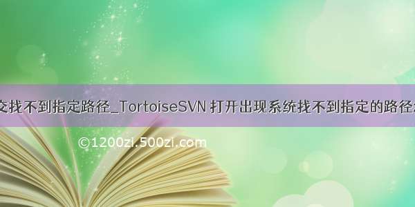 svn提交找不到指定路径_TortoiseSVN 打开出现系统找不到指定的路径怎么办