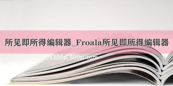 所见即所得编辑器_Froala所见即所得编辑器