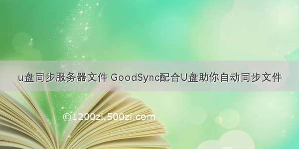 u盘同步服务器文件 GoodSync配合U盘助你自动同步文件