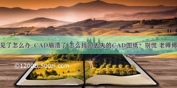 cad图形不见了怎么办_CAD崩溃了 怎么找回丢失的CAD图纸？别慌 老师傅教你几招...