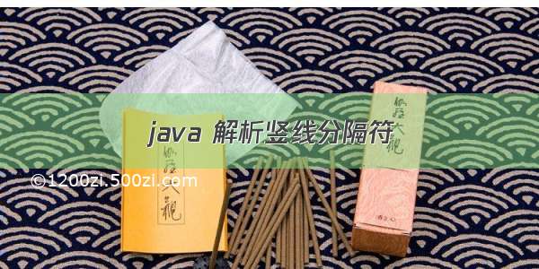 java 解析竖线分隔符