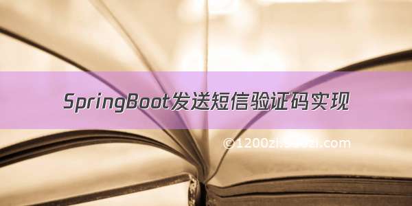 SpringBoot发送短信验证码实现