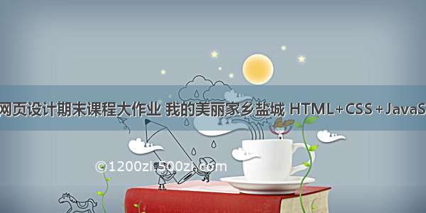 web网页设计期末课程大作业 我的美丽家乡盐城 HTML+CSS+JavaScript