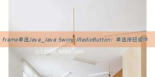 frame单选Java_Java Swing JRadioButton：单选按钮组件