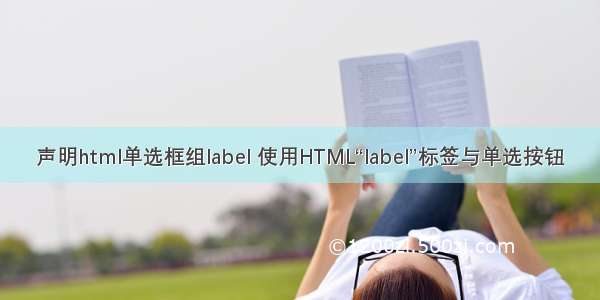 声明html单选框组label 使用HTML“label”标签与单选按钮