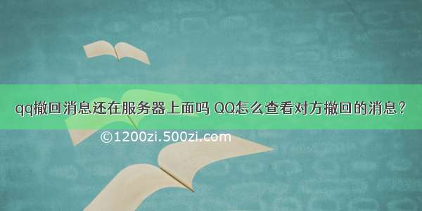 qq撤回消息还在服务器上面吗 QQ怎么查看对方撤回的消息？