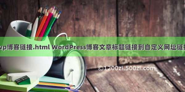 wp博客链接.html WordPress博客文章标题链接到自定义网址链接