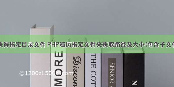 php获得指定目录文件 PHP遍历指定文件夹获取路径及大小(包含子文件夹)