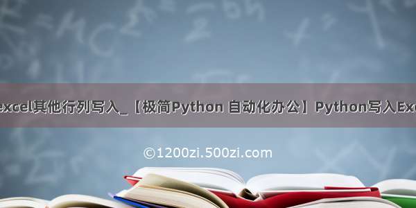 lisp对excel其他行列写入_【极简Python 自动化办公】Python写入Excel表格