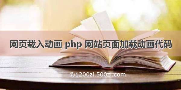 网页载入动画 php 网站页面加载动画代码