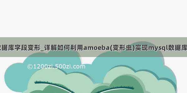 mysql数据库字段变形_详解如何利用amoeba(变形虫)实现mysql数据库读写分离