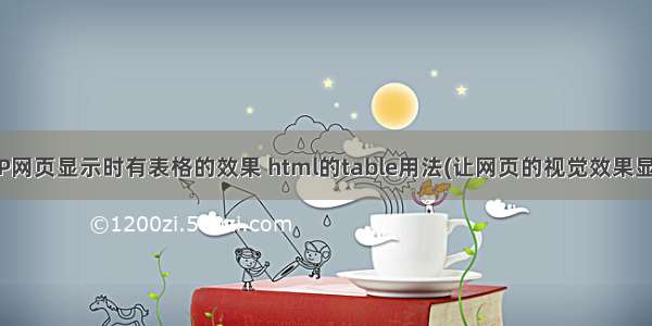 怎么让PHP网页显示时有表格的效果 html的table用法(让网页的视觉效果显示出来)...