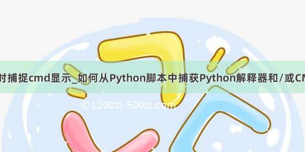 python如何实时捕捉cmd显示_如何从Python脚本中捕获Python解释器和/或CMD.EXE的输出？