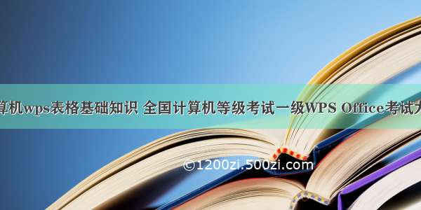 计算机wps表格基础知识 全国计算机等级考试一级WPS Office考试大纲