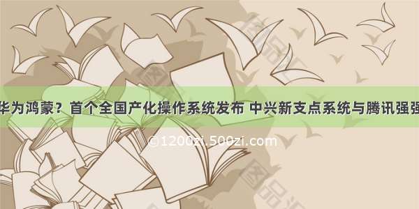 应对华为鸿蒙？首个全国产化操作系统发布 中兴新支点系统与腾讯强强联合