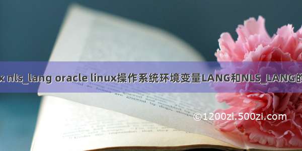 linux nls_lang oracle linux操作系统环境变量LANG和NLS_LANG的区别