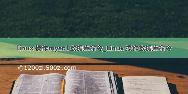 linux 操作mysql 数据库命令_Linux 操作数据库命令