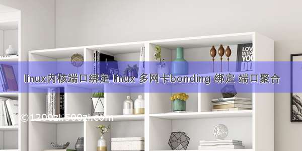 linux内核端口绑定 linux 多网卡bonding 绑定 端口聚合