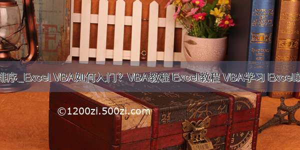 vba 自动排序_Excel VBA如何入门？VBA教程 Excel教程 VBA学习 Excel新手课程