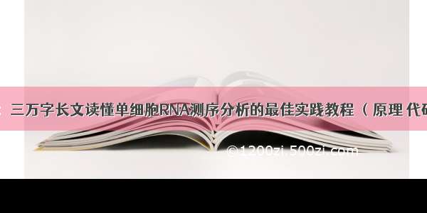 重磅综述：三万字长文读懂单细胞RNA测序分析的最佳实践教程 （原理 代码和评述）