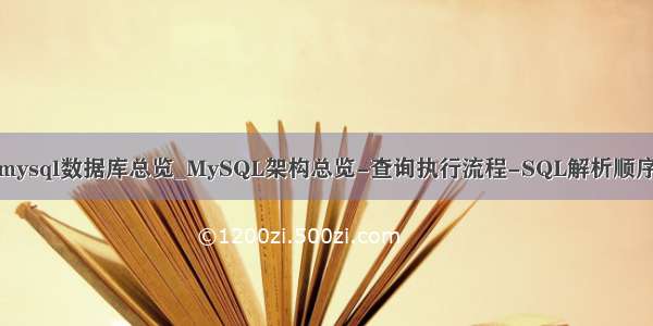 mysql数据库总览_MySQL架构总览-查询执行流程-SQL解析顺序