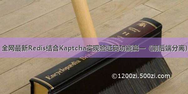 全网最新Redis结合Kaptcha实现验证码功能篇一（前后端分离）