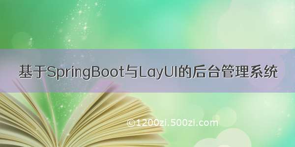 基于SpringBoot与LayUI的后台管理系统