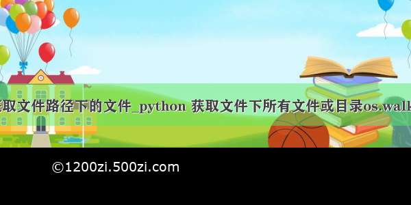 python获取文件路径下的文件_python 获取文件下所有文件或目录os.walk()的实例