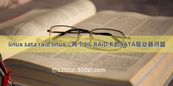 linux sata raid linux – 两个SIL RAID卡的SATA驱动器问题