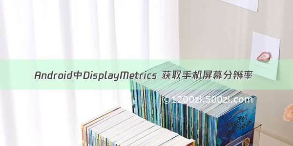 Android中DisplayMetrics 获取手机屏幕分辨率