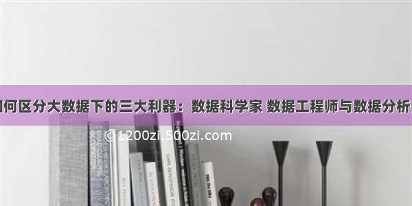 如何区分大数据下的三大利器：数据科学家 数据工程师与数据分析师