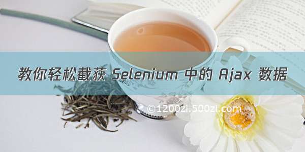 教你轻松截获 Selenium 中的 Ajax 数据