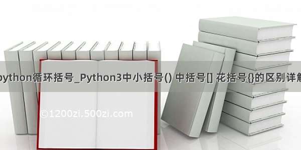 python循环括号_Python3中小括号() 中括号[] 花括号{}的区别详解