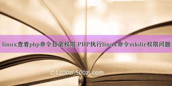 linux查看php命令目录权限 PHP执行linux命令mkdir权限问题