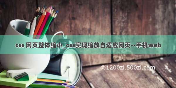 css 网页整体缩小_css实现缩放自适应网页--手机web