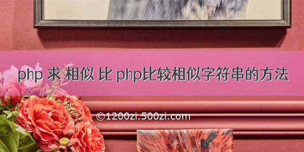 php 求 相似 比 php比较相似字符串的方法