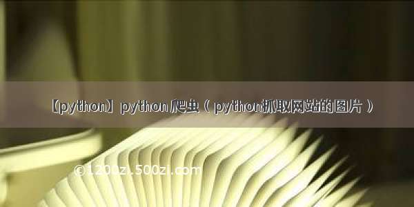 【python】python 爬虫（python抓取网站的图片）