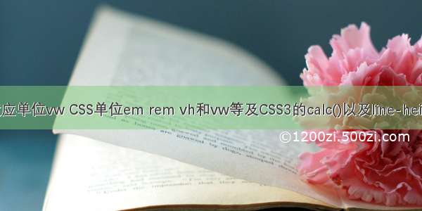 html 自适应单位vw CSS单位em rem vh和vw等及CSS3的calc()以及line-height百分比