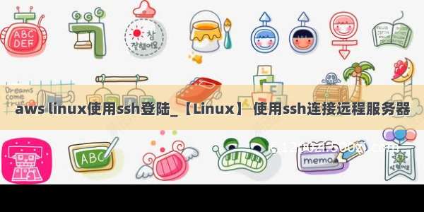 aws linux使用ssh登陆_【Linux】 使用ssh连接远程服务器