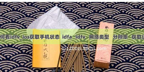 ios如何看idfv_ios获取手机状态  idfa   idfv   网络类型   分辨率   获取运营商