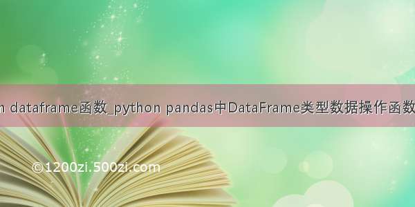 python dataframe函数_python pandas中DataFrame类型数据操作函数的方法