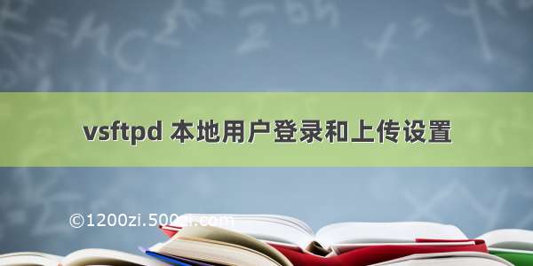 vsftpd 本地用户登录和上传设置