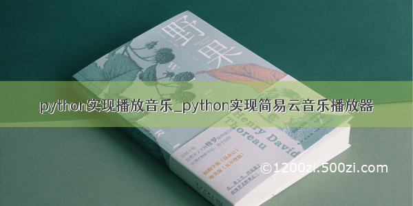 python实现播放音乐_python实现简易云音乐播放器