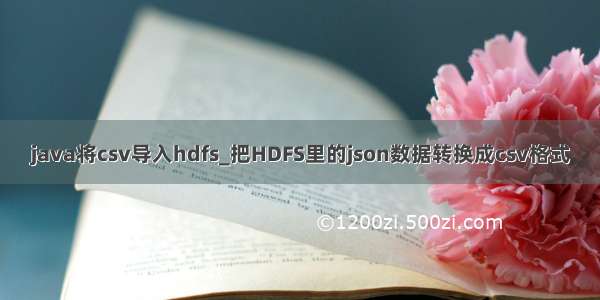 java将csv导入hdfs_把HDFS里的json数据转换成csv格式